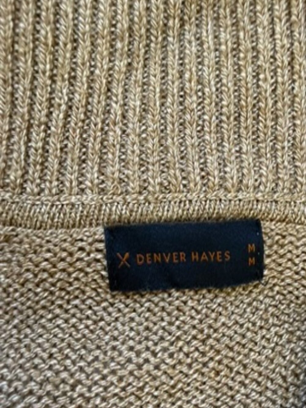 Denver Hayes Taupe Button-Front Knit Cardigan Men's Medium - Picture 4 of 7